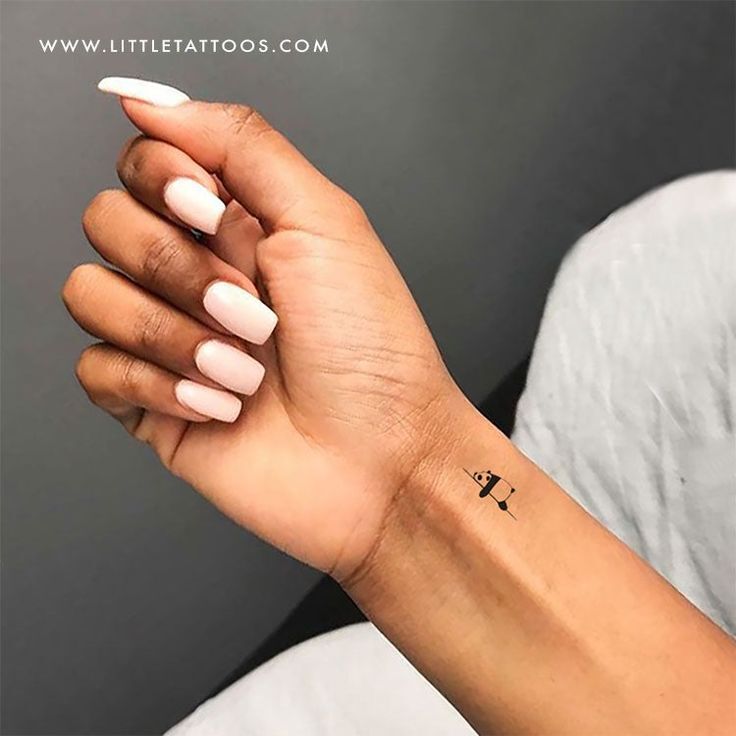 Gấu trúc mini lười siêu dễ thương trên cổ tay gấu trúc mini lười biếng siêu cute ở cổ tay