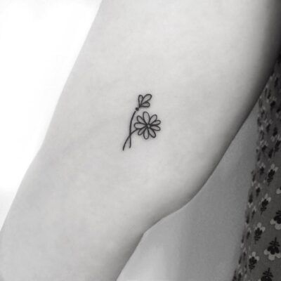 mẫu tattoo hoa cúc mini cực đơn giản