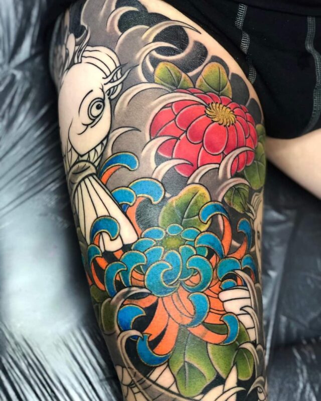 hình xăm cá chép hoa cúc 150 mẫu hình xăm cá chép hoa cúc tuyển chọn đẹp nhất - Genztattoo