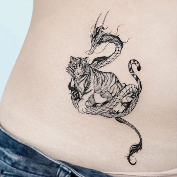 Tattoo rồng và hổ