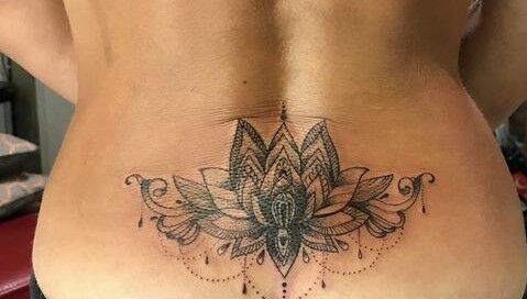 Hình xăm hoa sen mandala Hình xăm hoa sen mandala