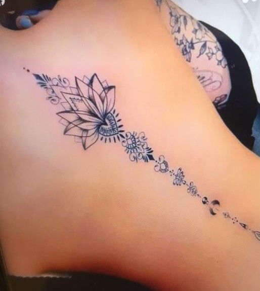 Hình xăm hoa sen mandala xinh cho nữ Hình xăm hoa sen mandala xinh cho nữ