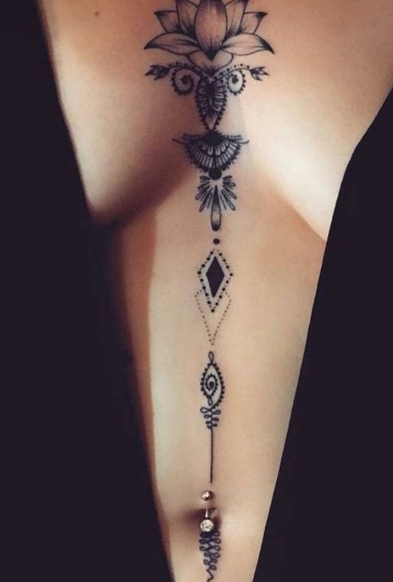 Mẫu hình xăm hoa sen mandala cực gợi cảm Mẫu hình xăm hoa sen mandala cực gợi cảm