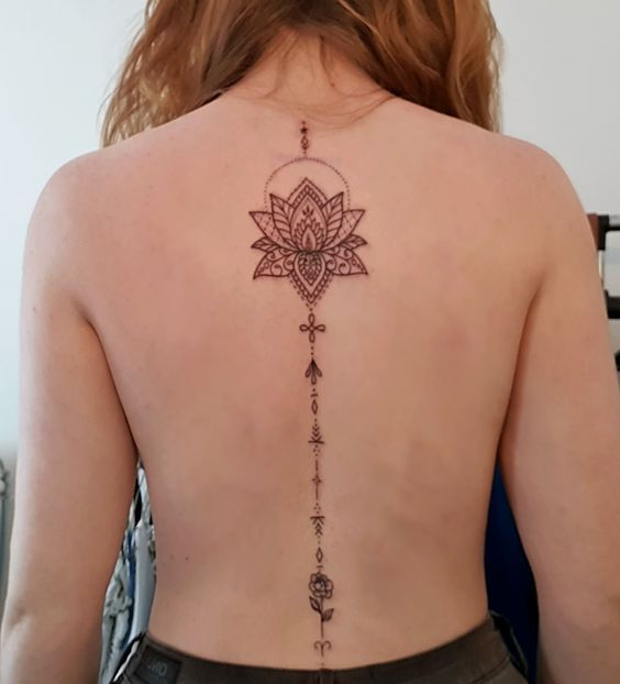 Mẫu hình xăm hoa sen mandala hài hòa Mẫu hình xăm hoa sen mandala hài hòa
