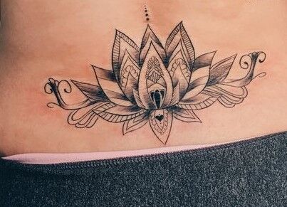 Mẫu tattoo hoa sen mandala cổ điển Mẫu tattoo hoa sen mandala cổ điển