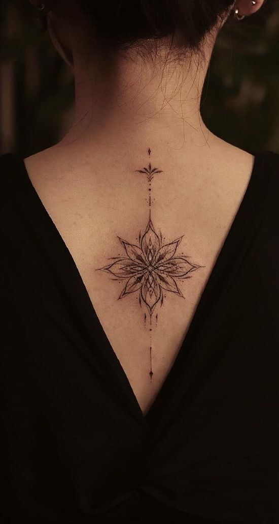Hình xăm hoa sen mandala gợi cảm Hình xăm hoa sen mandala gợi cảm