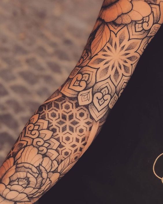Hình xăm hoa mandala đẹp ở tay Hình xăm hoa mandala đẹp ở tay