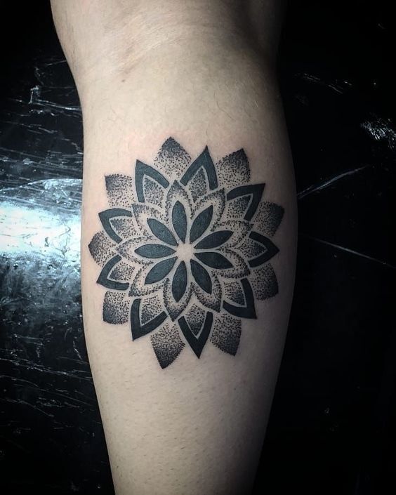 Hình xăm hoa mandala đơn giản Hình xăm hoa mandala đơn giản