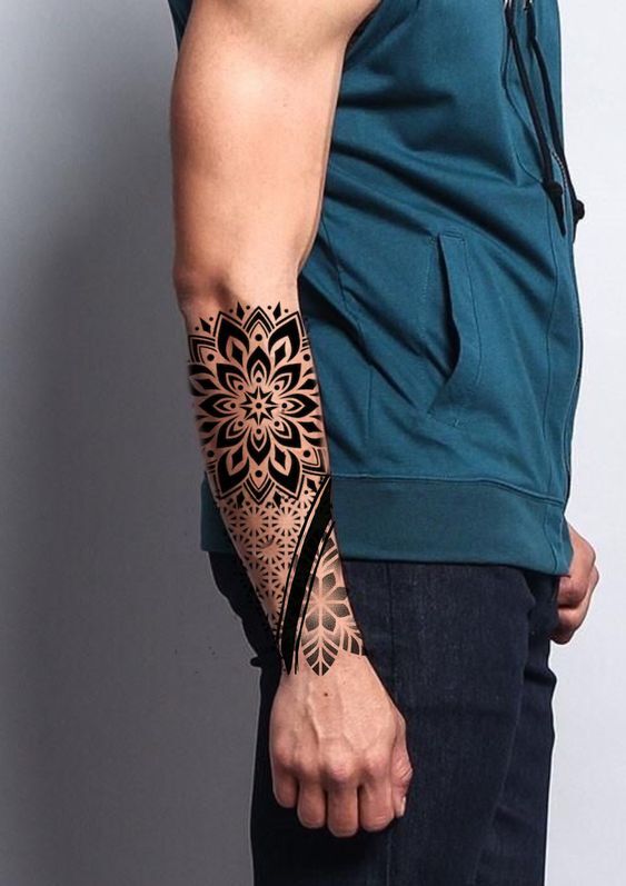 Hình xăm hoa mandala mạnh mẽ cho nam Hình xăm hoa mandala mạnh mẽ cho nam