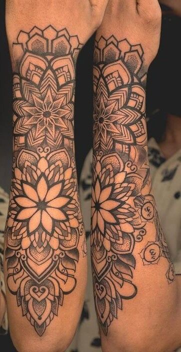 Hình xăm hoa mandala nghệ thuật Hình xăm hoa mandala nghệ thuật