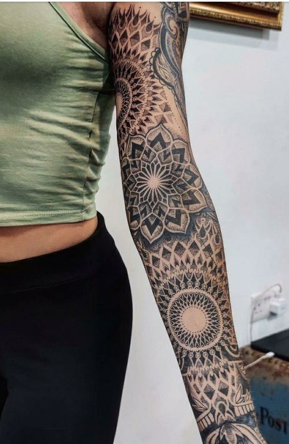 Hình xăm hoa mandala sáng tạo Hình xăm hoa mandala sáng tạo