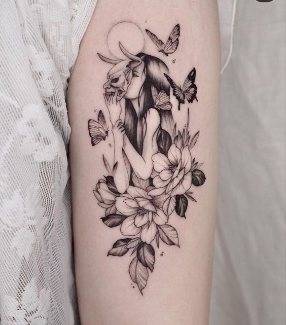 250 hình xăm cô gái mini xăm tay vai ý tưởng - Genztattoo