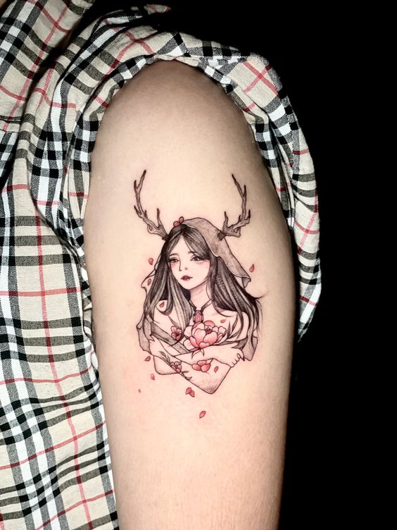 250 hình xăm cô gái mini xăm tay vai ý tưởng - Genztattoo