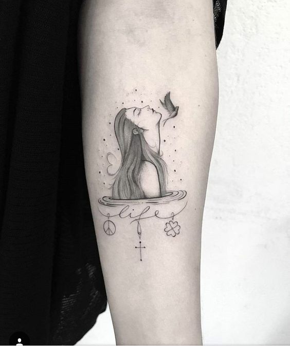 250 hình xăm cô gái mini xăm tay vai ý tưởng - Genztattoo