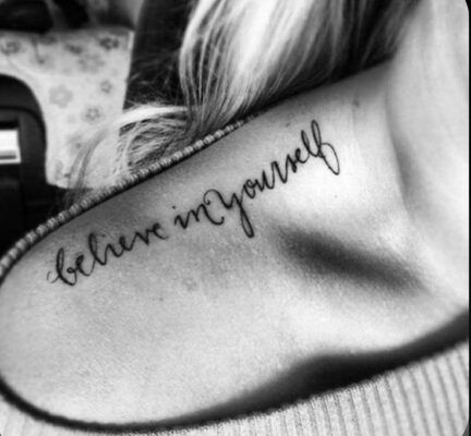 Vị trí xăm niềm tin vào bản thân cực kỳ đẹp vị trí xăm chữ believe in yourself cực đẹp
