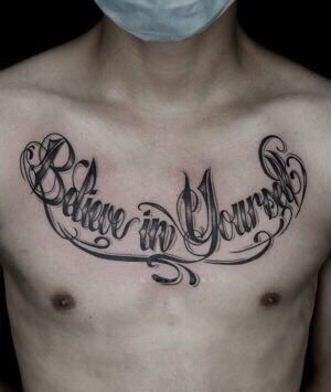 Hãy tin tưởng một cách đầy ý nghĩa vào bản thân thiết kế hình xăm mẫu tattoo chữ believe in yourself đầy ý nghĩa