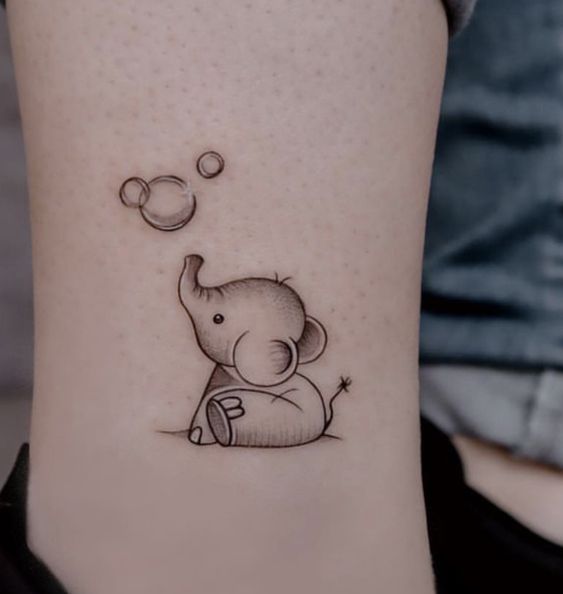 99 hình xăm con voi mini dễ thương độc lạ - Genztattoo