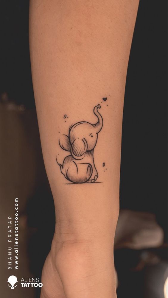 99 hình xăm con voi mini dễ thương độc lạ - Genztattoo