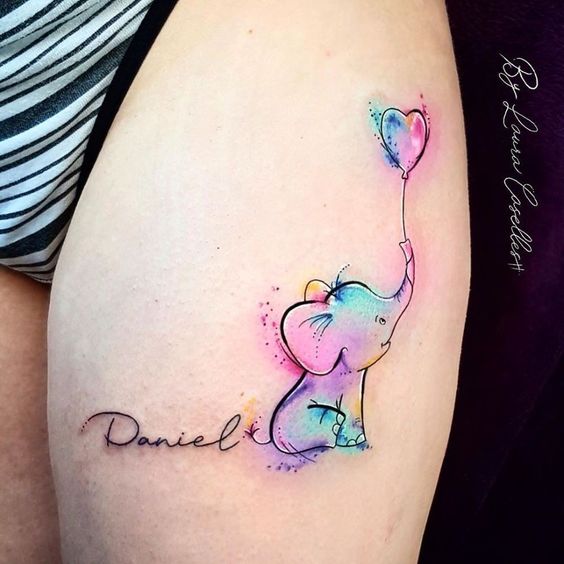 99 hình xăm con voi mini dễ thương độc lạ - Genztattoo