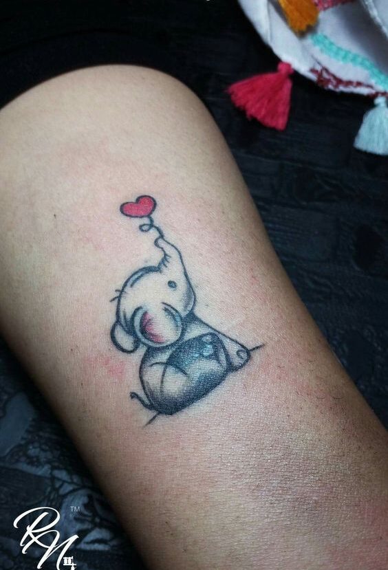 99 hình xăm con voi mini dễ thương độc lạ - Genztattoo