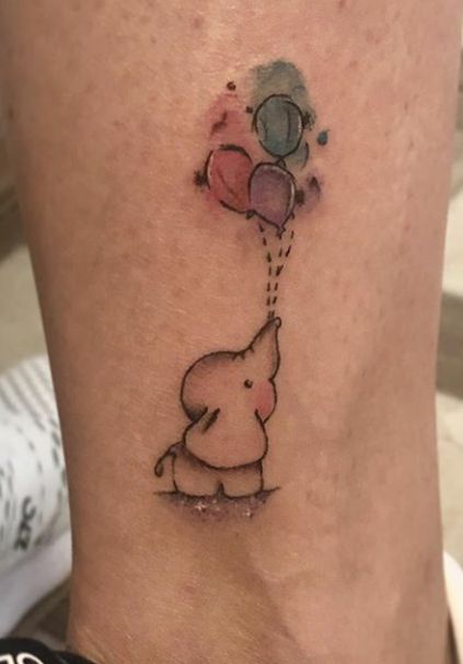 99 hình xăm con voi mini dễ thương độc lạ - Genztattoo