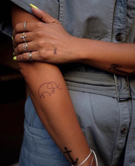 99 hình xăm con voi mini dễ thương độc lạ - Genztattoo