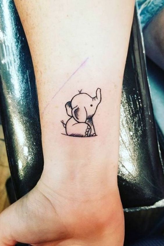 99 hình xăm con voi mini dễ thương độc lạ - Genztattoo