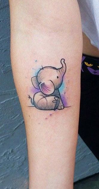 99 hình xăm con voi mini dễ thương độc lạ - Genztattoo