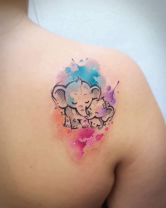 99 hình xăm con voi mini dễ thương độc lạ - Genztattoo