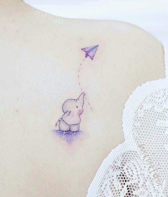 99 hình xăm con voi mini dễ thương độc lạ - Genztattoo