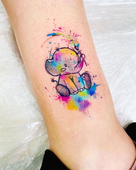 99 hình xăm con voi mini dễ thương độc lạ - Genztattoo