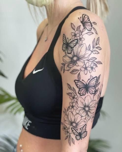hình xăm cực cuốn hút ở bắp tay nữ