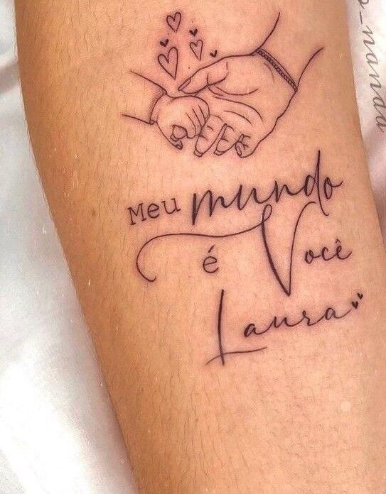 mẫu tattoo lưu giữ kỉ niệm của hai mẹ con