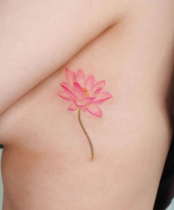 hình xăm hoa sen hồng đặc sắc