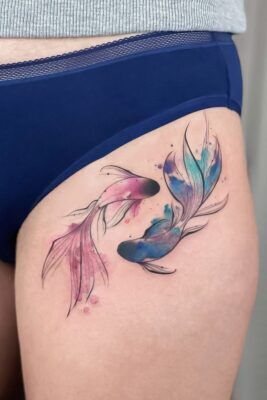 đẹp mắt với mẫu tattoo cá chép nghệ thuật