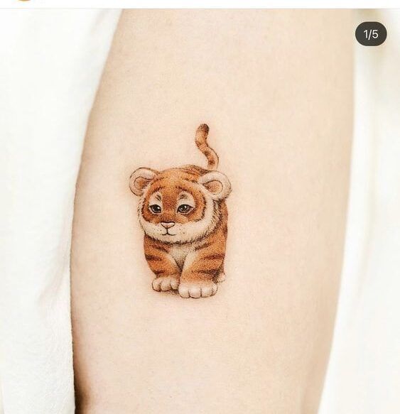 hình xăm mini tuổi dần dần màu sắc tattoo mini tuổi dần màu sắc