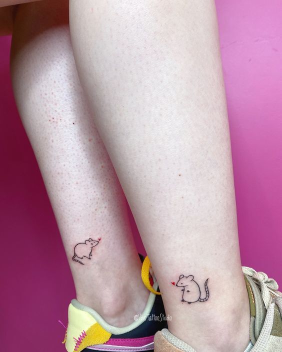 Hình xăm mini cực dễ thương cho năm Canh Tý tattoo mini tuổi tý cực đáng yêu