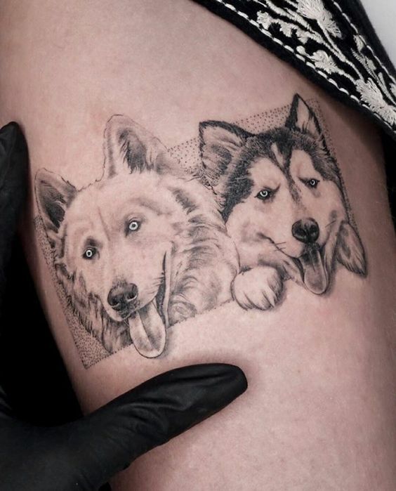 hình xăm mini dễ thương cho năm con chó tattoo mini tuổi tuất đáng yêu