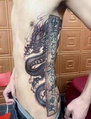 Hình xăm rồng đẹp mạnh mẽ ở bên hông Top 888+ hình xăm bên hông siêu cuốn hút - Genztattoo