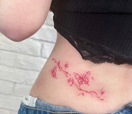 cánh bướm ở bên cạnh rất mềm mại Top 888+ hình xăm bên hông siêu cuốn hút - Genztattoo