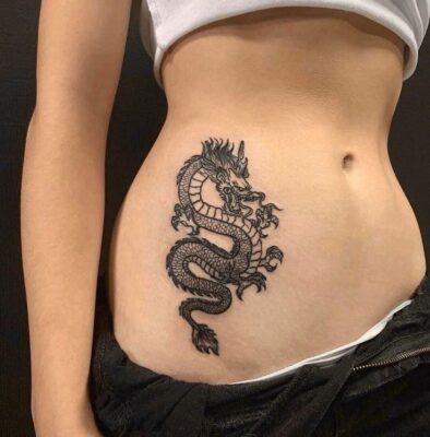 hình xăm rồng đẹp cho phụ nữ ở hông Top 888+ hình xăm bên hông siêu cuốn hút - Genztattoo