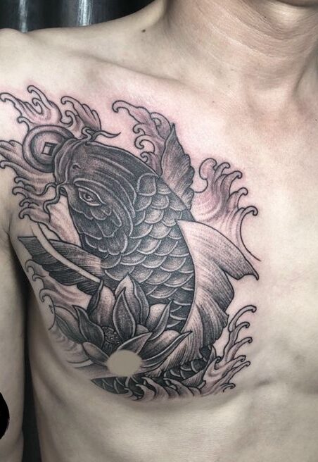 Top 99+ mẫu hình xăm cá chép ngậm đồng tiền đẹp - Genztattoo