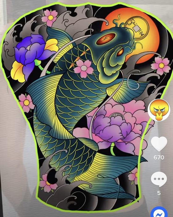 Top 99+ mẫu hình xăm cá chép ngậm đồng tiền đẹp - Genztattoo