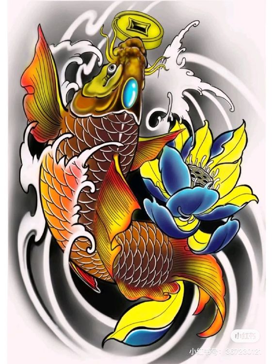 Top 99+ mẫu hình xăm cá chép ngậm đồng tiền đẹp - Genztattoo