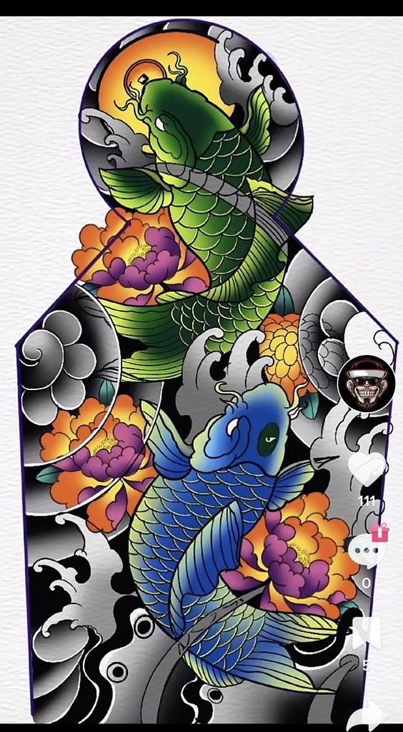 Top 99+ mẫu hình xăm cá chép ngậm đồng tiền đẹp - Genztattoo