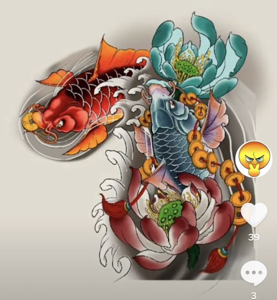 Top 99+ mẫu hình xăm cá chép ngậm đồng tiền đẹp - Genztattoo