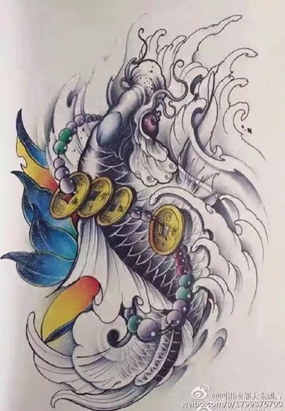 Top 99+ mẫu hình xăm cá chép ngậm đồng tiền đẹp - Genztattoo