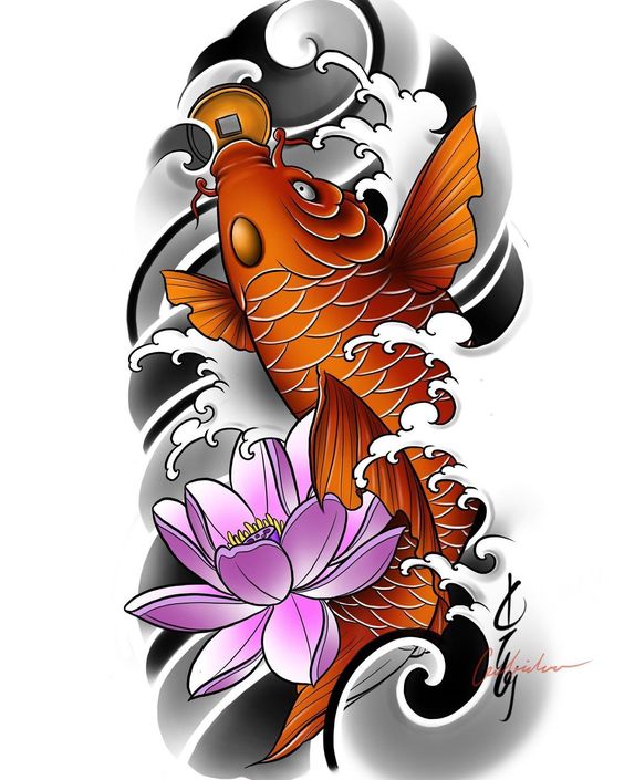 Top 99+ mẫu hình xăm cá chép ngậm đồng tiền đẹp - Genztattoo