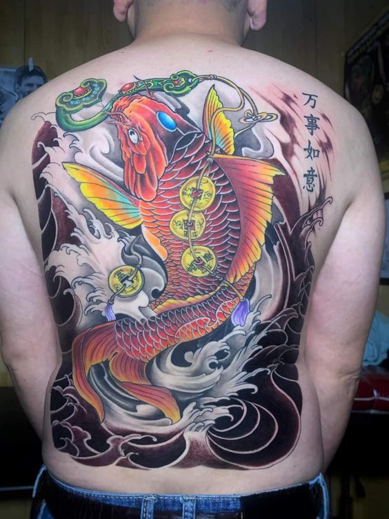 Top 99+ mẫu hình xăm cá chép ngậm đồng tiền đẹp - Genztattoo
