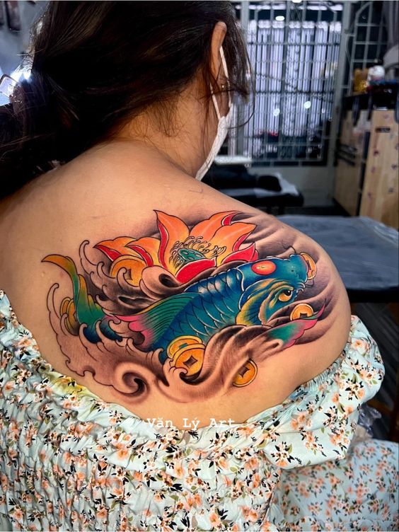 Top 99+ mẫu hình xăm cá chép ngậm đồng tiền đẹp - Genztattoo